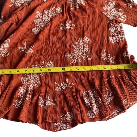 Janette Plus Rust Colored Babydoll Top - Picture 10 of 10